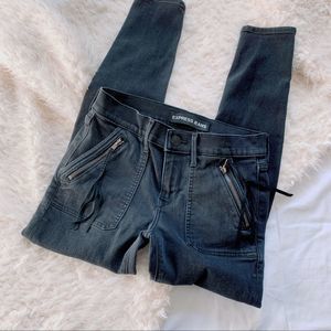 Express Zipper Black Skinny Jeans